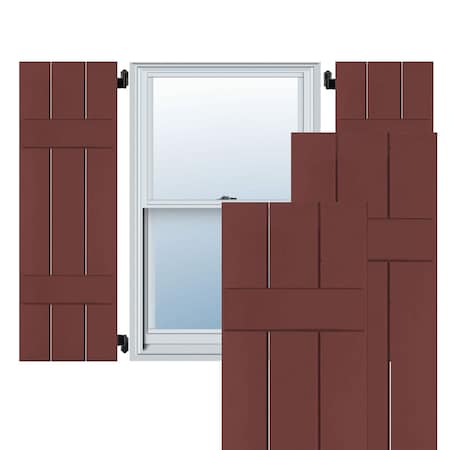 Ekena Millwork Exterior 3 Board (2 Batten) Real Wood Sapele Mahogany Board-n-Batten Shutters PR, RWB12X079CRM RWB12X079CRM